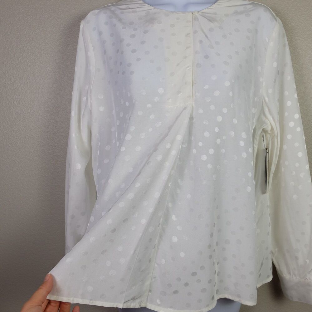 Liverpool Los Angeles Porcelain Dot Popover Woven Blouse Size S NWT - Picture 8 of 12